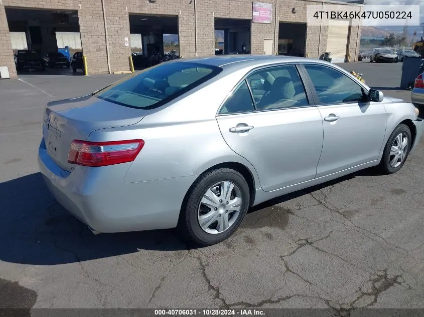 2007 Toyota Camry Le V6 VIN: 4T1BK46K47U050224 Lot: 40706031