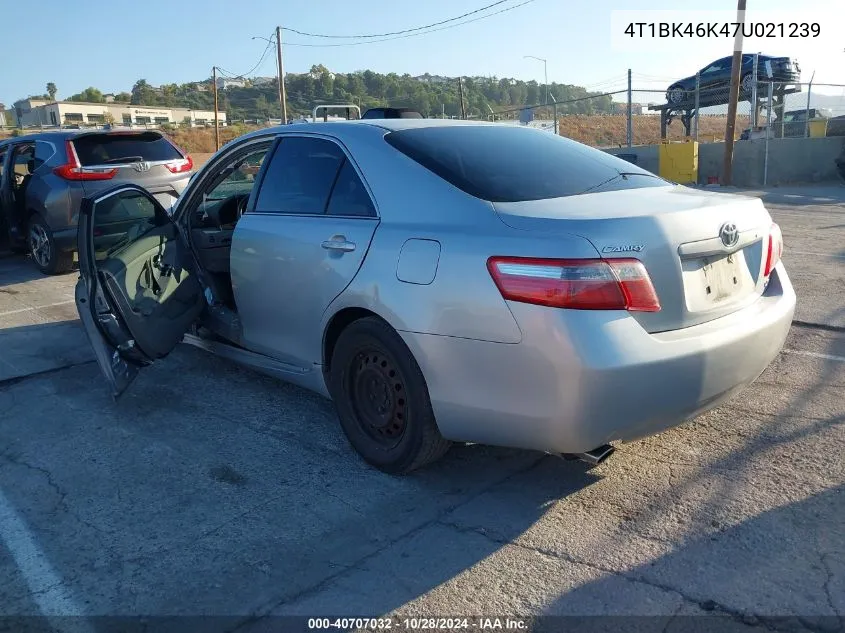 2007 Toyota Camry Le V6 VIN: 4T1BK46K47U021239 Lot: 40707032