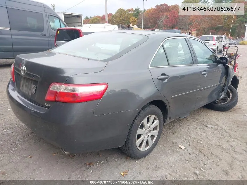 2007 Toyota Camry Xle V6 VIN: 4T1BK46K07U526677 Lot: 40707755