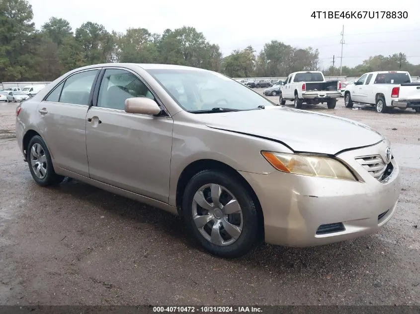 2007 Toyota Camry Le VIN: 4T1BE46K67U178830 Lot: 40710472