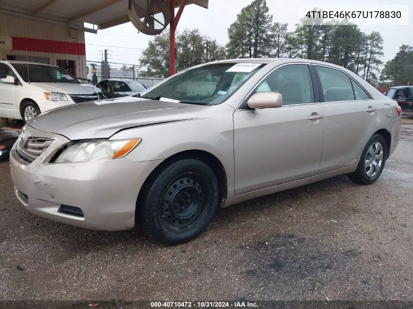 2007 Toyota Camry Le VIN: 4T1BE46K67U178830 Lot: 40710472