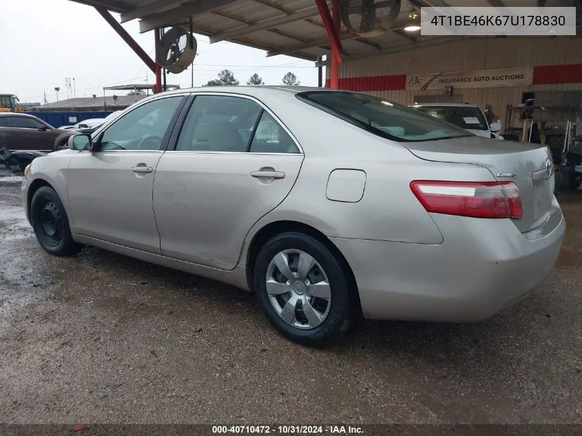 2007 Toyota Camry Le VIN: 4T1BE46K67U178830 Lot: 40710472