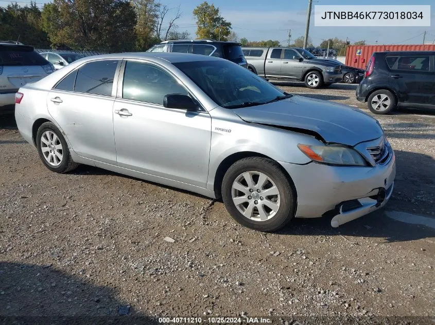 2007 Toyota Camry Hybrid VIN: JTNBB46K773018034 Lot: 40711210