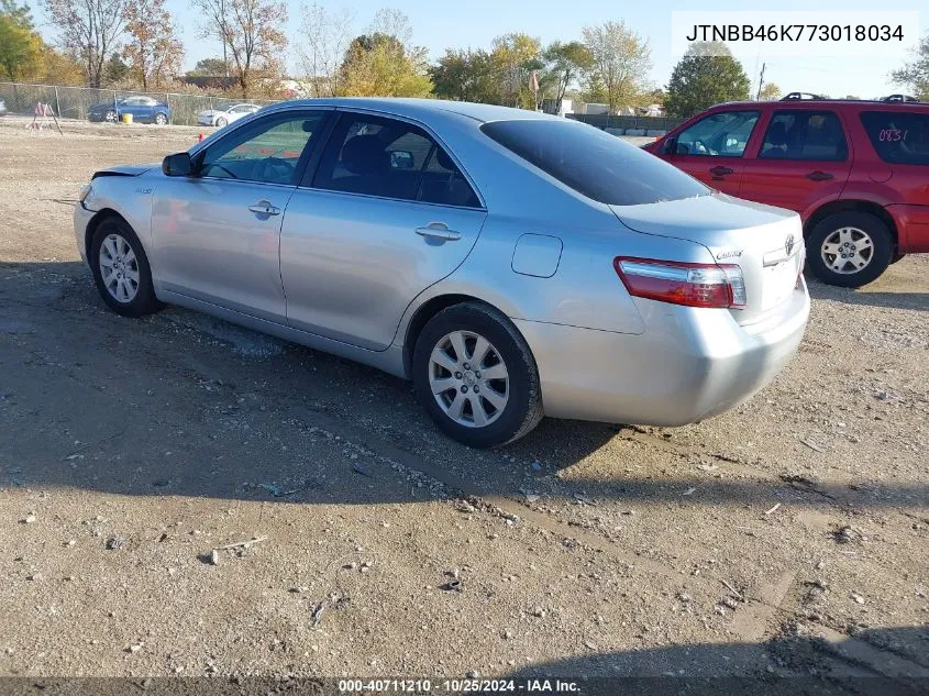 2007 Toyota Camry Hybrid VIN: JTNBB46K773018034 Lot: 40711210