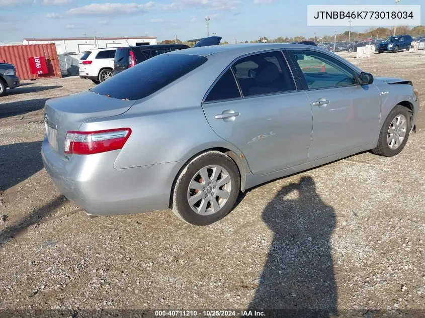 2007 Toyota Camry Hybrid VIN: JTNBB46K773018034 Lot: 40711210