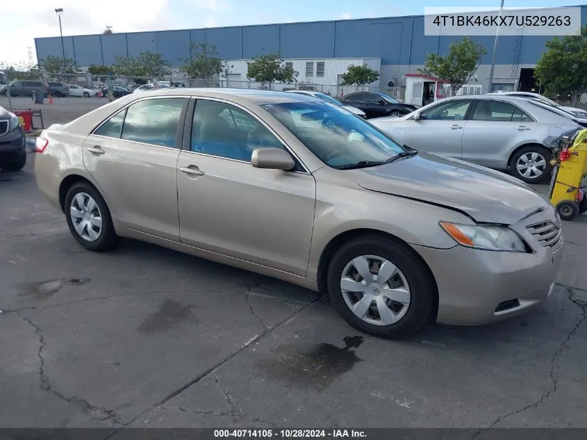 2007 Toyota Camry Le V6 VIN: 4T1BK46KX7U529263 Lot: 40714105