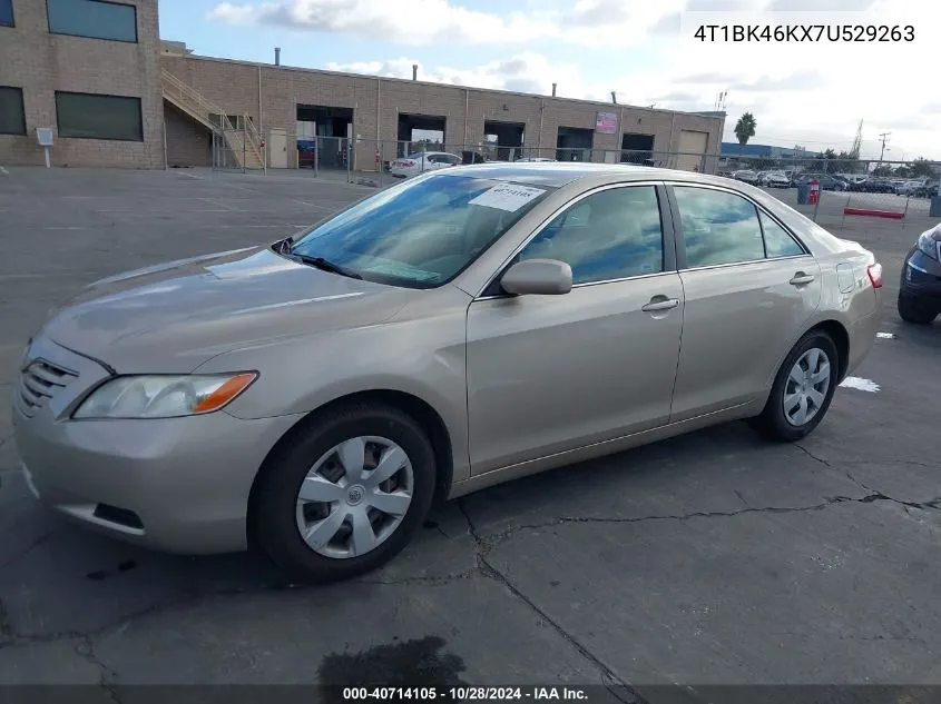 2007 Toyota Camry Le V6 VIN: 4T1BK46KX7U529263 Lot: 40714105