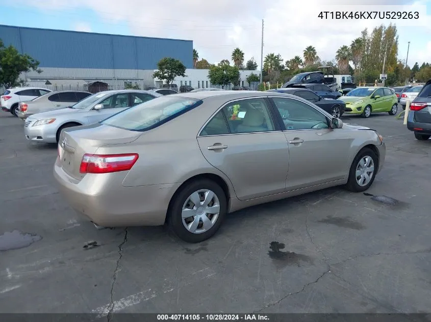 2007 Toyota Camry Le V6 VIN: 4T1BK46KX7U529263 Lot: 40714105