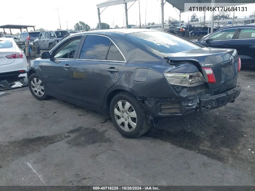 2007 Toyota Camry Le VIN: 4T1BE46K17U684131 Lot: 40716225