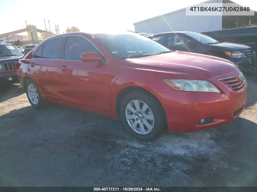 4T1BK46K27U042848 2007 Toyota Camry Xle V6