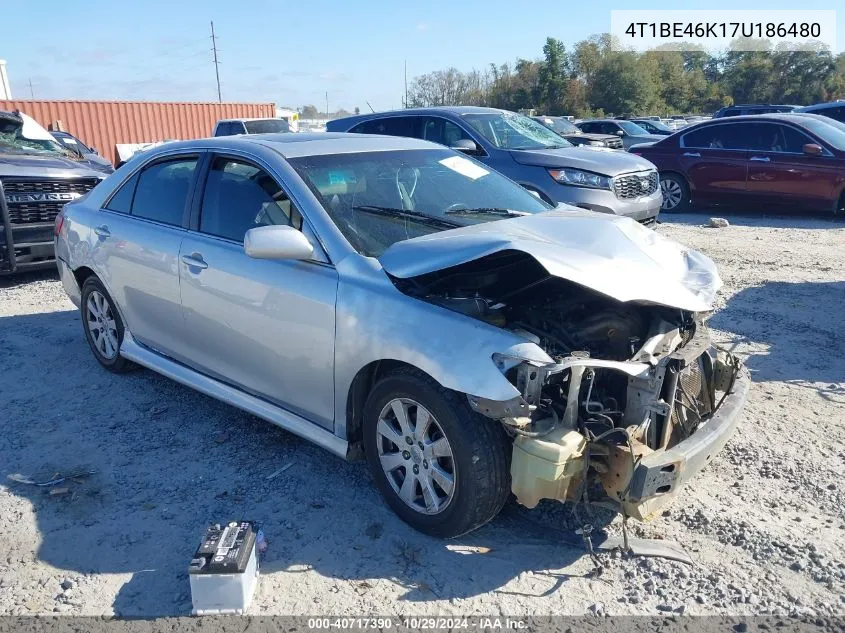 2007 Toyota Camry Se VIN: 4T1BE46K17U186480 Lot: 40717390