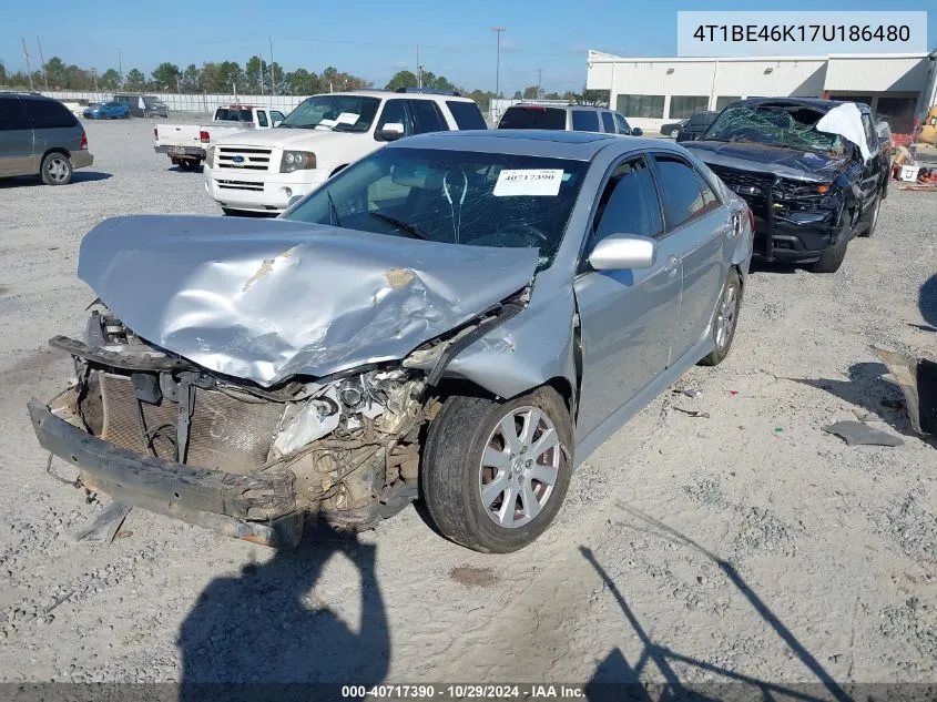 2007 Toyota Camry Se VIN: 4T1BE46K17U186480 Lot: 40717390