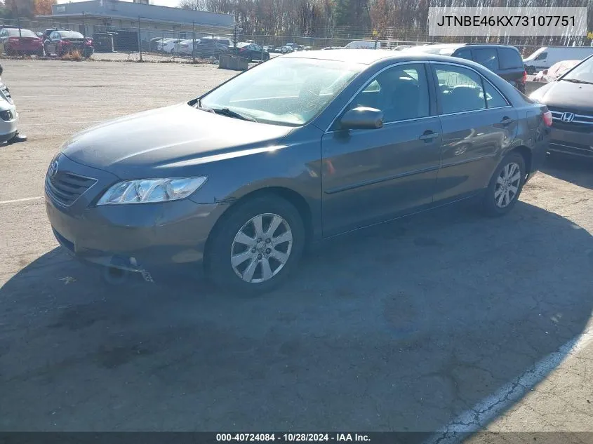 2007 Toyota Camry Xle VIN: JTNBE46KX73107751 Lot: 40724084