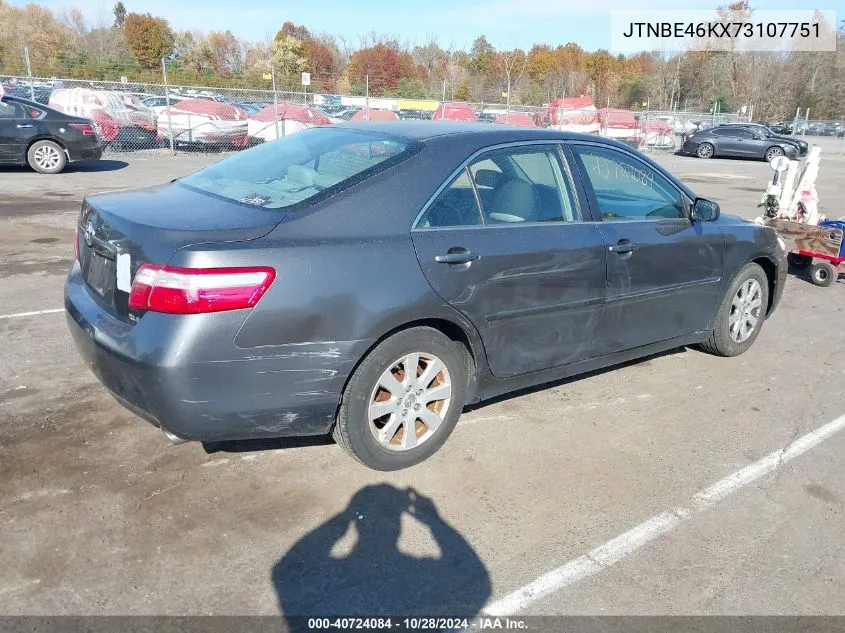 2007 Toyota Camry Xle VIN: JTNBE46KX73107751 Lot: 40724084