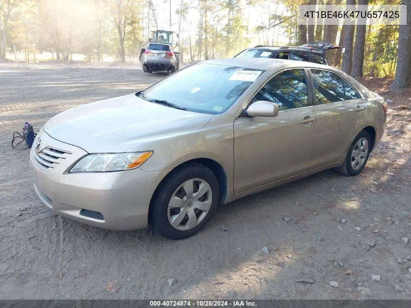 2007 Toyota Camry Le VIN: 4T1BE46K47U657425 Lot: 40724874