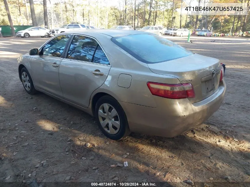 2007 Toyota Camry Le VIN: 4T1BE46K47U657425 Lot: 40724874