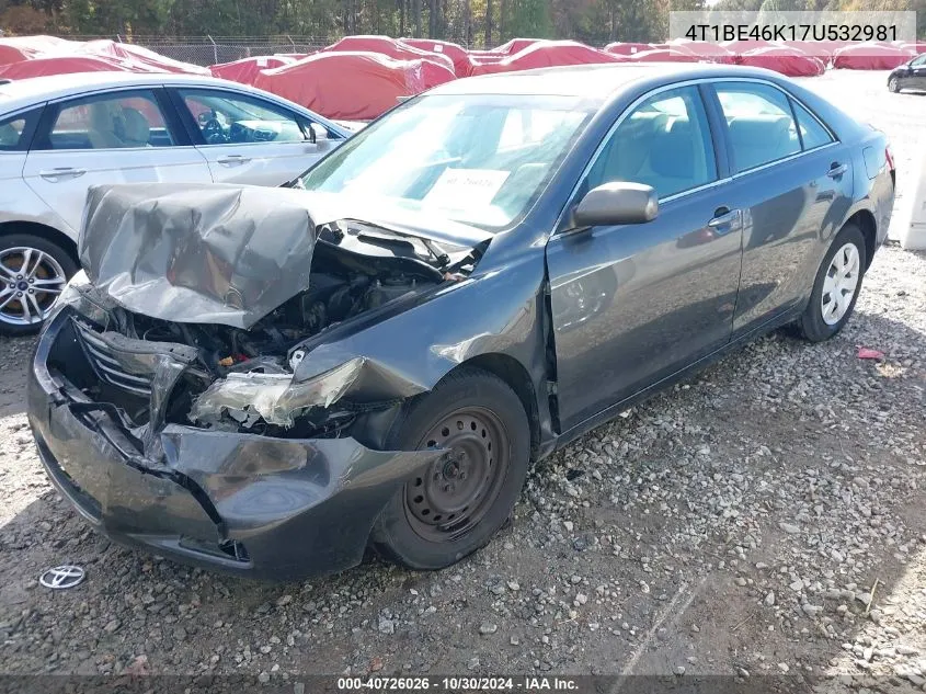 4T1BE46K17U532981 2007 Toyota Camry Le