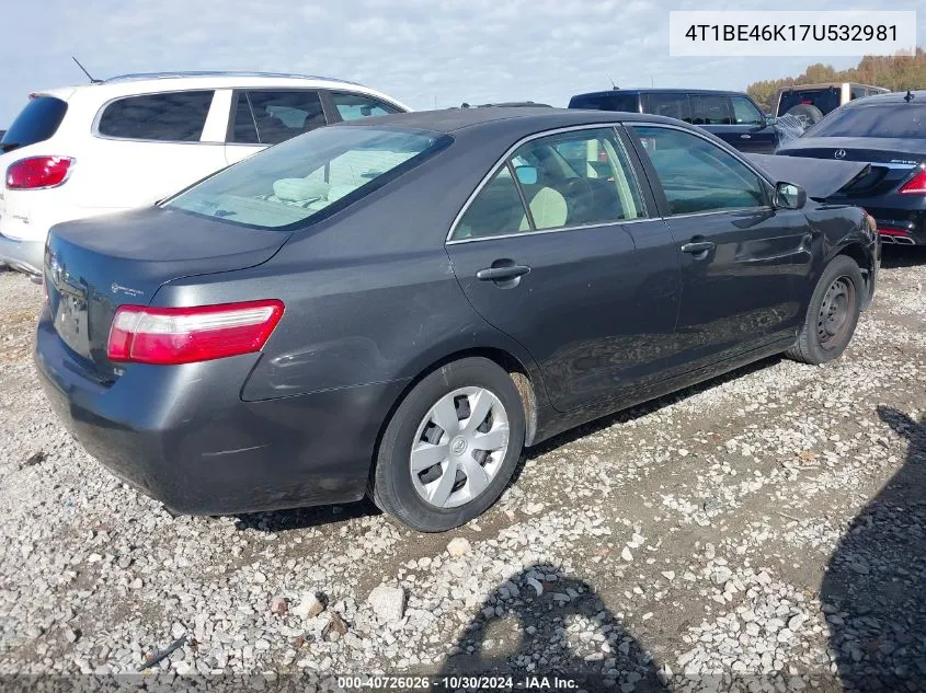 4T1BE46K17U532981 2007 Toyota Camry Le