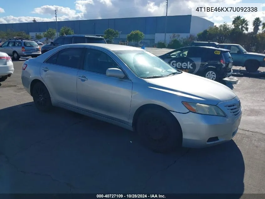 2007 Toyota Camry Le VIN: 4T1BE46KX7U092338 Lot: 40727109