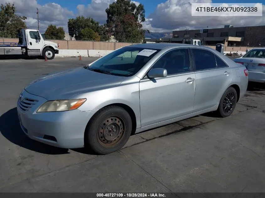 2007 Toyota Camry Le VIN: 4T1BE46KX7U092338 Lot: 40727109