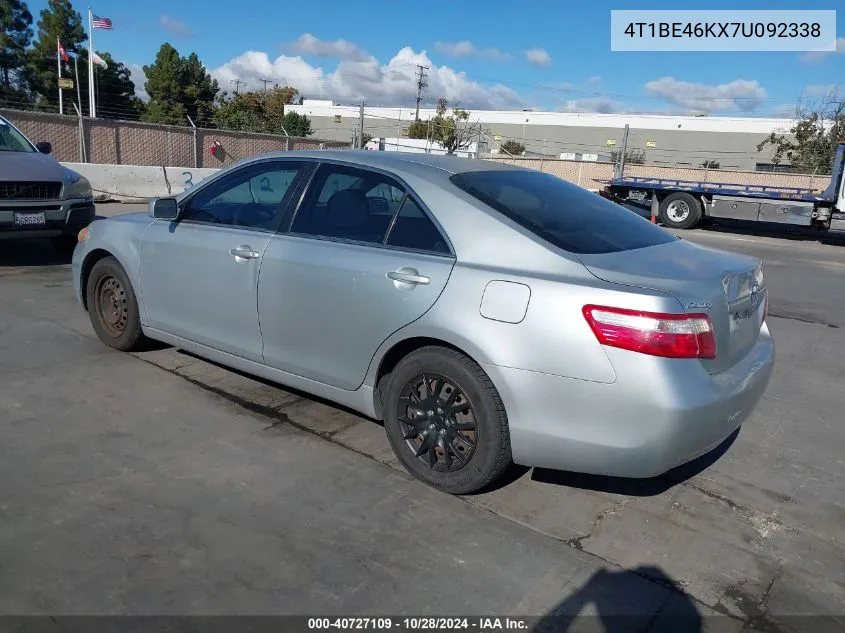 2007 Toyota Camry Le VIN: 4T1BE46KX7U092338 Lot: 40727109