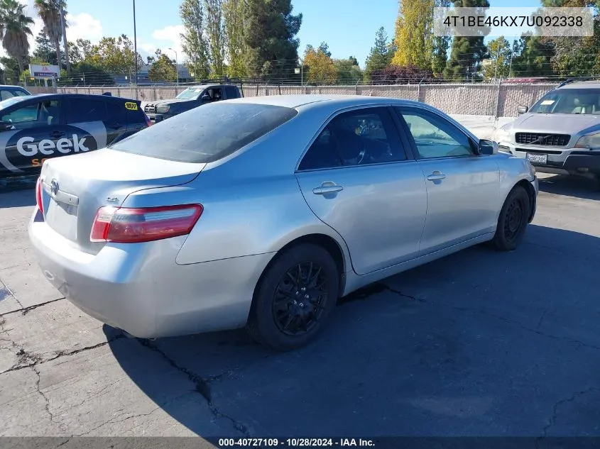 2007 Toyota Camry Le VIN: 4T1BE46KX7U092338 Lot: 40727109