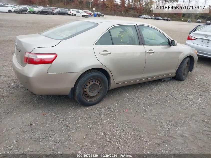 4T1BE46K67U717317 2007 Toyota Camry Ce