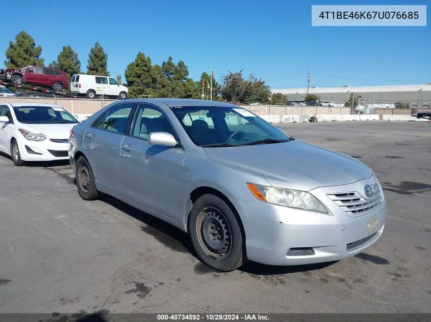 2007 Toyota Camry Le VIN: 4T1BE46K67U076685 Lot: 40734592