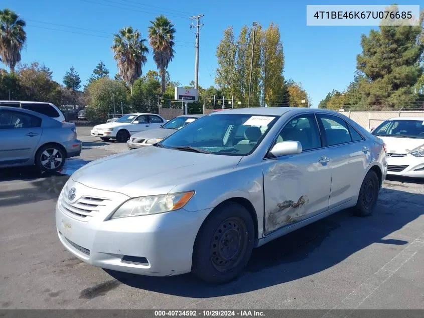 2007 Toyota Camry Le VIN: 4T1BE46K67U076685 Lot: 40734592