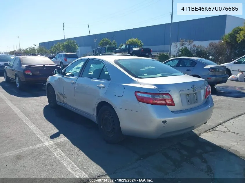 2007 Toyota Camry Le VIN: 4T1BE46K67U076685 Lot: 40734592