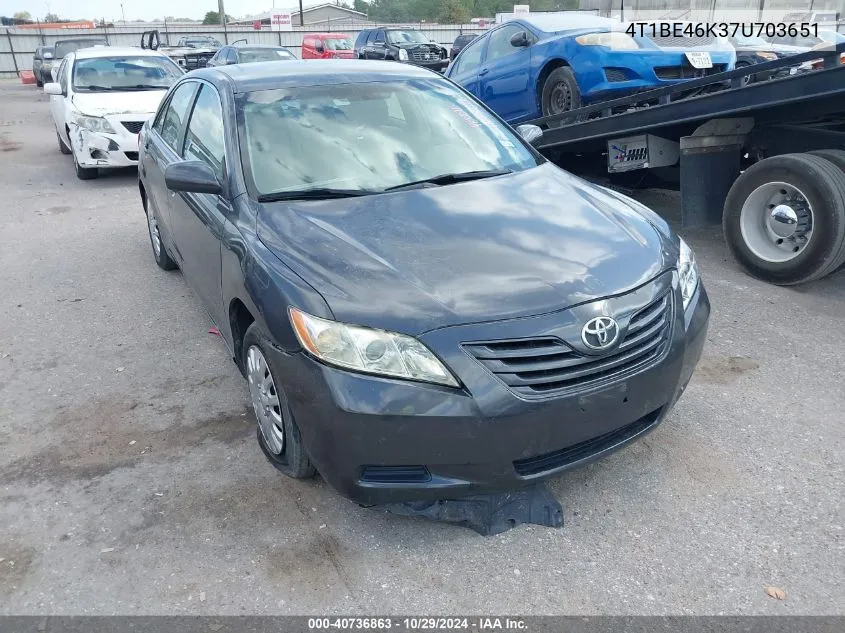 4T1BE46K37U703651 2007 Toyota Camry Le