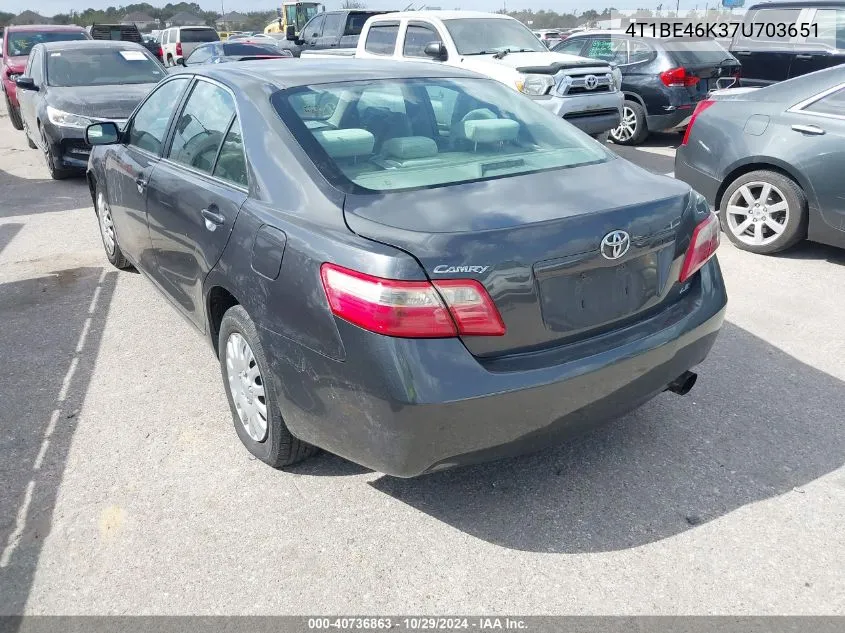 4T1BE46K37U703651 2007 Toyota Camry Le