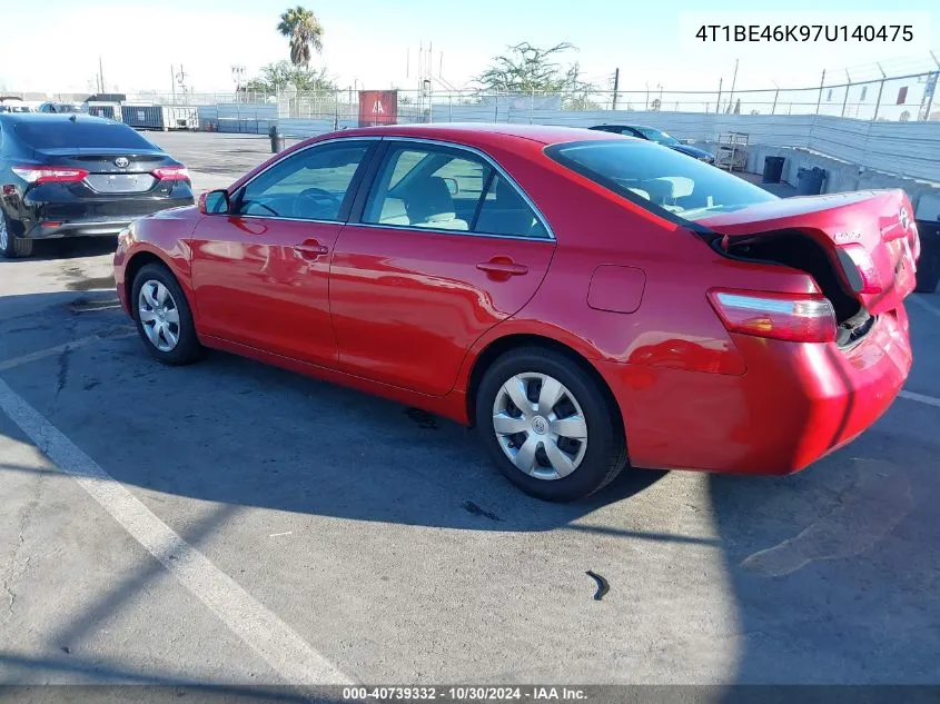 2007 Toyota Camry Le VIN: 4T1BE46K97U140475 Lot: 40739332