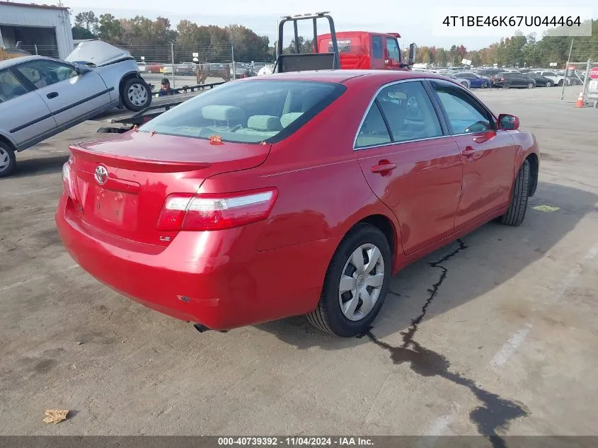 2007 Toyota Camry Le VIN: 4T1BE46K67U044464 Lot: 40739392