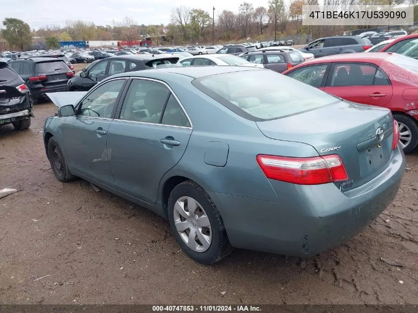 2007 Toyota Camry Le VIN: 4T1BE46K17U539090 Lot: 40747853