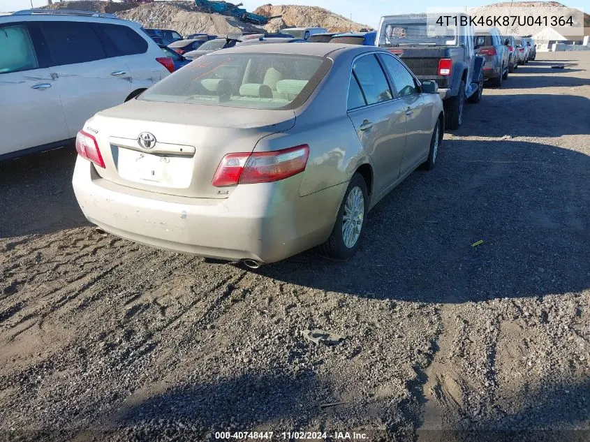 2007 Toyota Camry Le V6 VIN: 4T1BK46K87U041364 Lot: 40748447