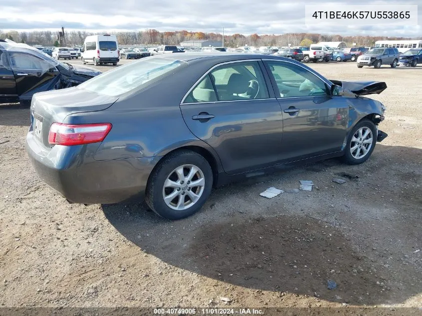 2007 Toyota Camry Le VIN: 4T1BE46K57U553865 Lot: 40749006