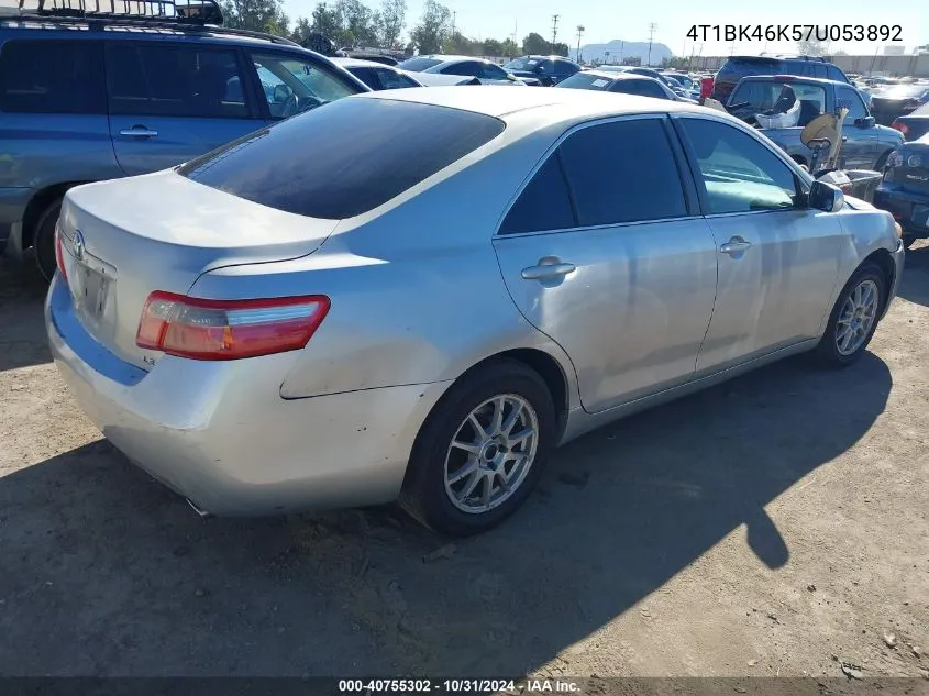 4T1BK46K57U053892 2007 Toyota Camry Le V6