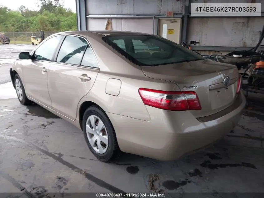 2007 Toyota Camry Le VIN: 4T4BE46K27R003593 Lot: 40755437