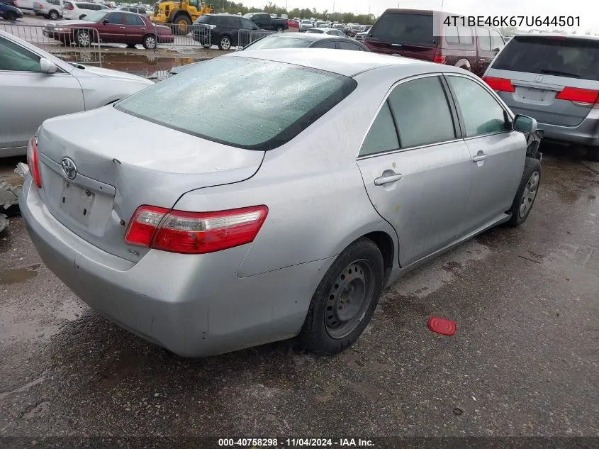 2007 Toyota Camry Le VIN: 4T1BE46K67U644501 Lot: 40758298