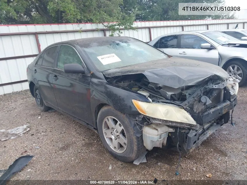 2007 Toyota Camry Xle V6 VIN: 4T1BK46KX7U510308 Lot: 40758528