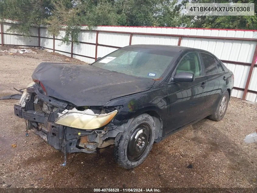 2007 Toyota Camry Xle V6 VIN: 4T1BK46KX7U510308 Lot: 40758528