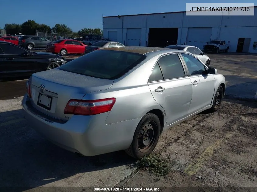 2007 Toyota Camry Le VIN: JTNBE46K873071736 Lot: 40761920