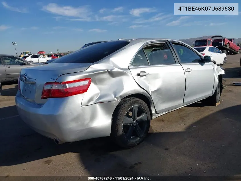 2007 Toyota Camry Le VIN: 4T1BE46K07U689630 Lot: 40767246