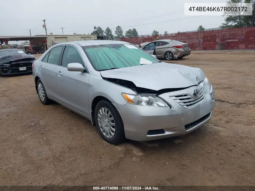 2007 Toyota Camry Le VIN: 4T4BE46K67R002172 Lot: 40774098