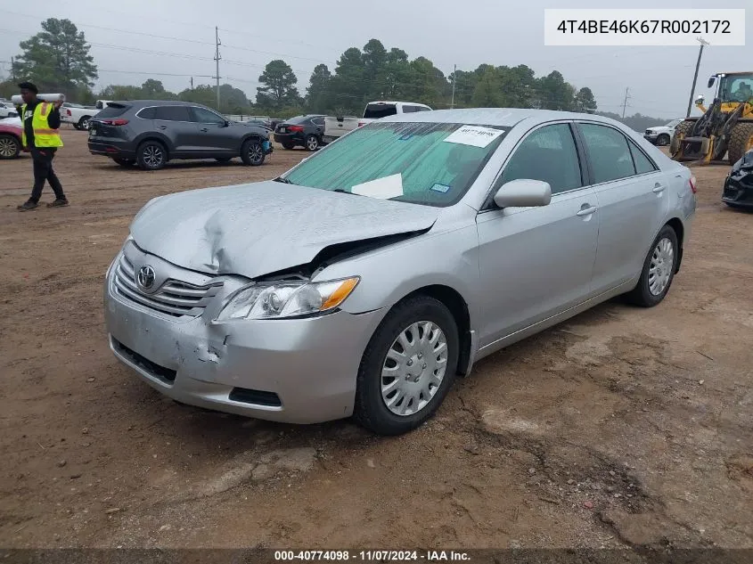 2007 Toyota Camry Le VIN: 4T4BE46K67R002172 Lot: 40774098