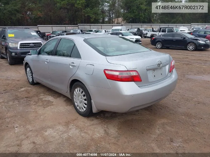 2007 Toyota Camry Le VIN: 4T4BE46K67R002172 Lot: 40774098