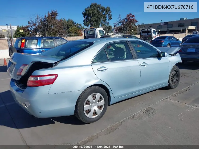 4T1BE46KX7U678716 2007 Toyota Camry Le