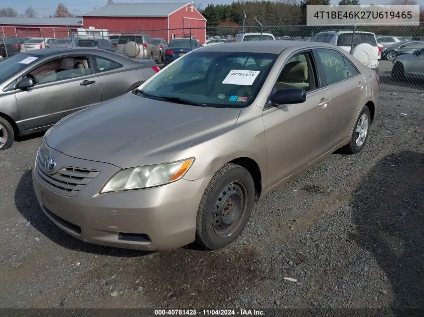 2007 Toyota Camry Le VIN: 4T1BE46K27U619465 Lot: 40781425