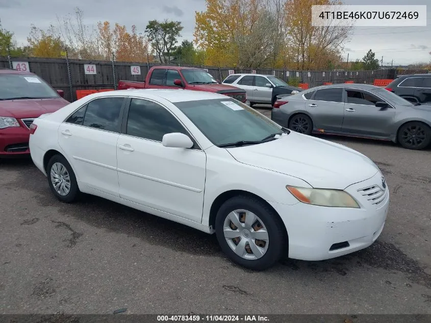 2007 Toyota Camry Le VIN: 4T1BE46K07U672469 Lot: 40783459